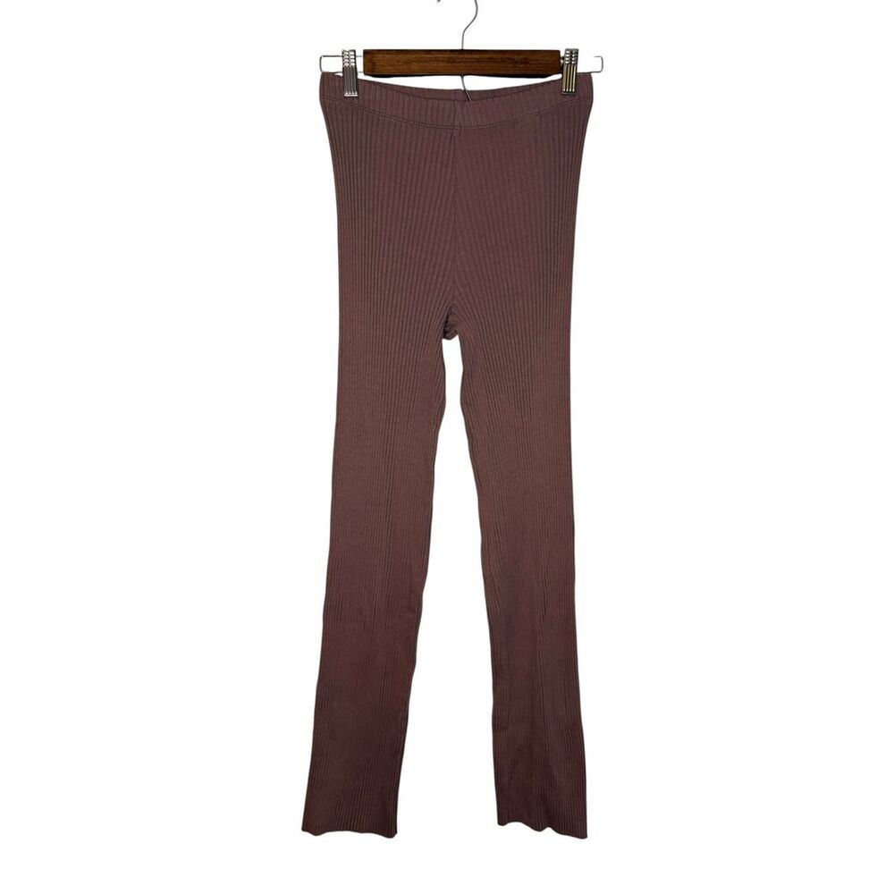 KOTN Nile Ribbed Straight Leg Pants Brown Size Medium
